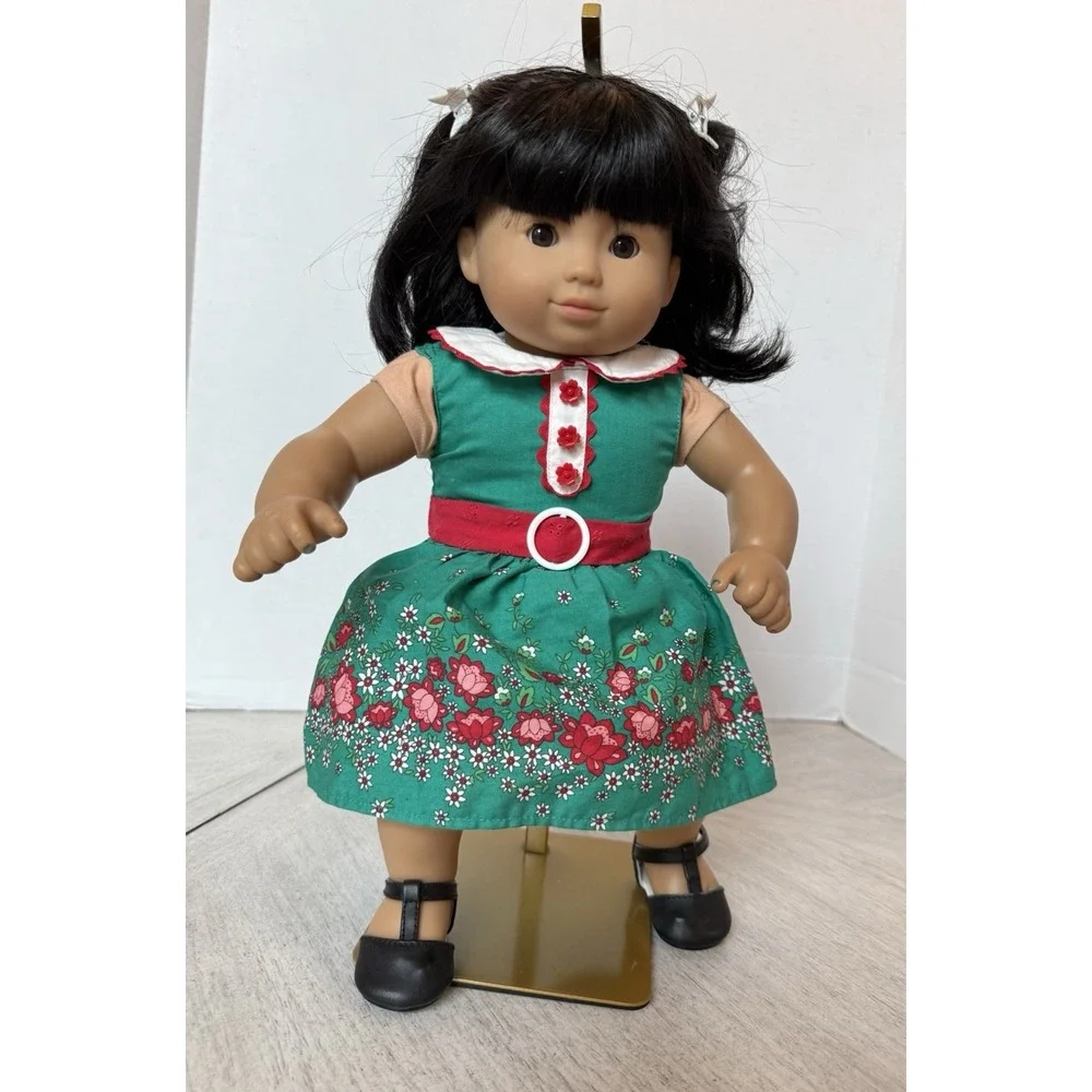 American Girl Bitty Twin Asian Doll Black Hair Brown Eyes Kit Kittredge Outfit